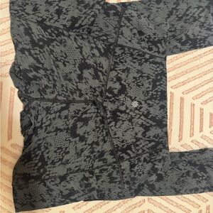 Athleta Black and Green Snake Patterned Leggings